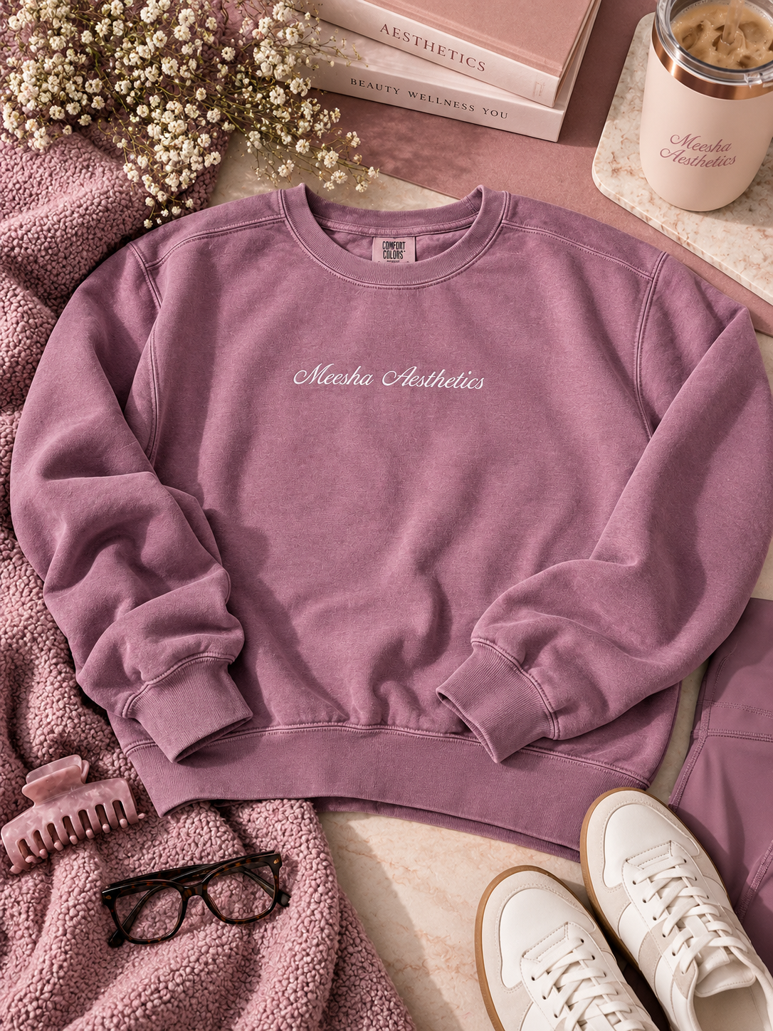 Oversized Crew Neck Meesha Hoodie (slight crop)